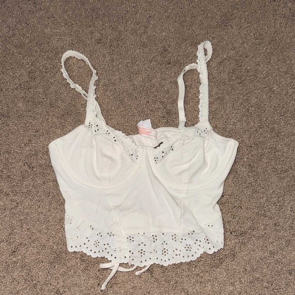 Colsie White Eyelet Lace Bralette